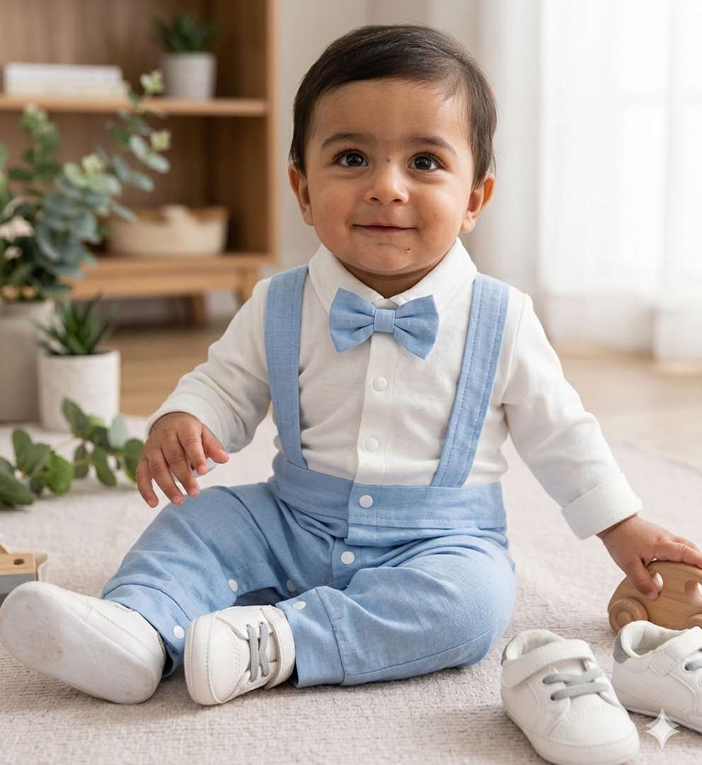 Terom-Little Gentleman Bow-Tie Polo Romper