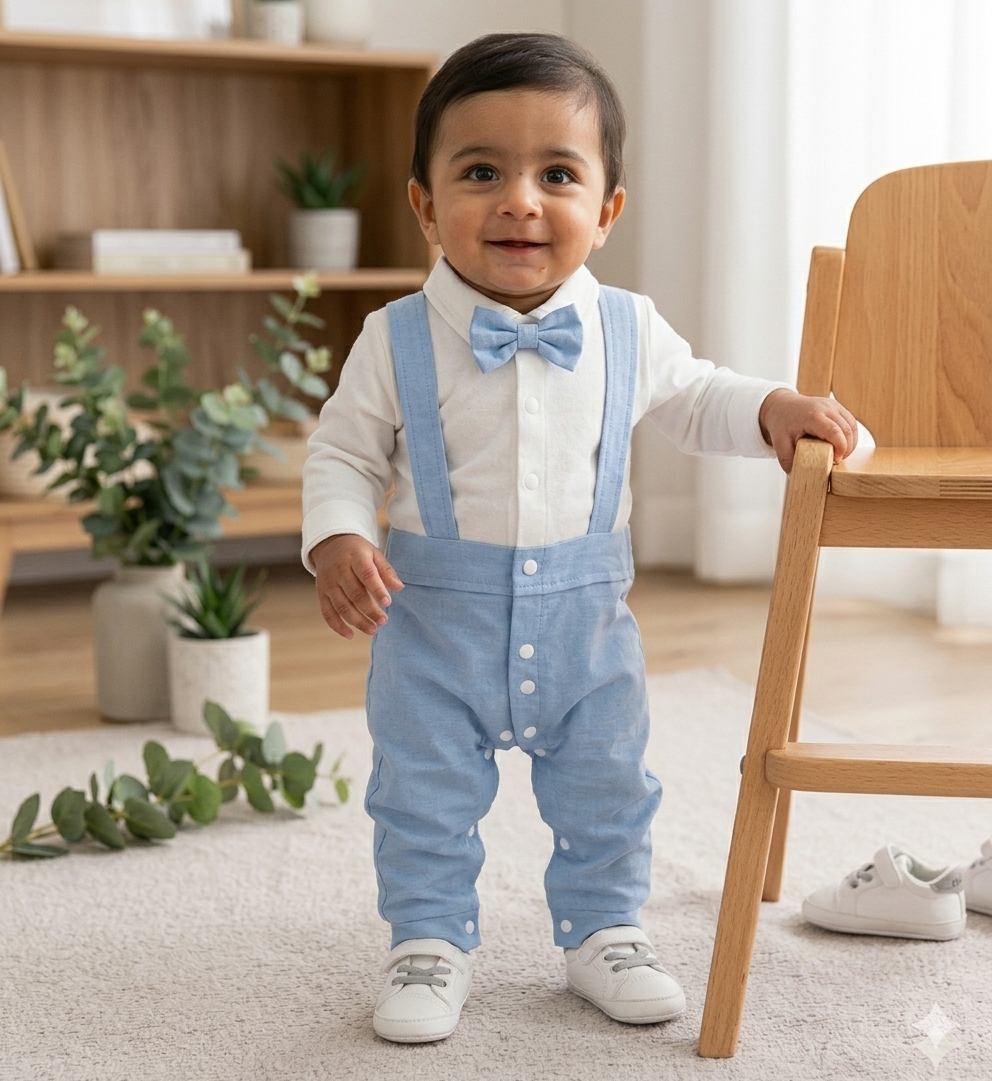 Terom-Little Gentleman Bow-Tie Polo Romper