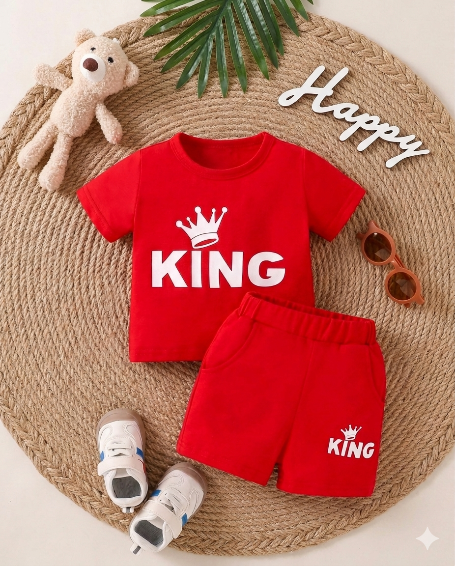 Terom-King Shirt Set-Red