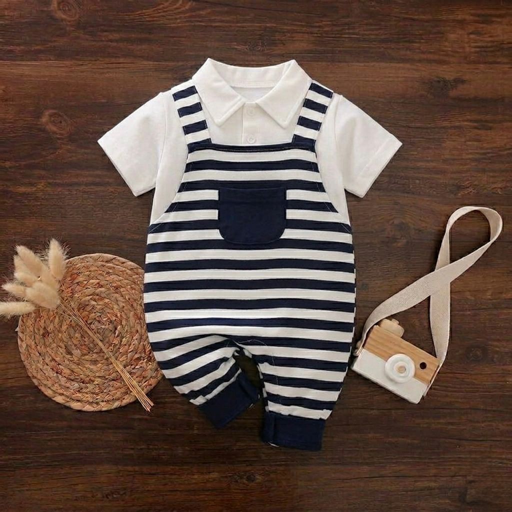 Terom-Stripes Polo Romper