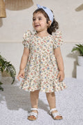 Terom-Pastel Floral Ruffle Dress