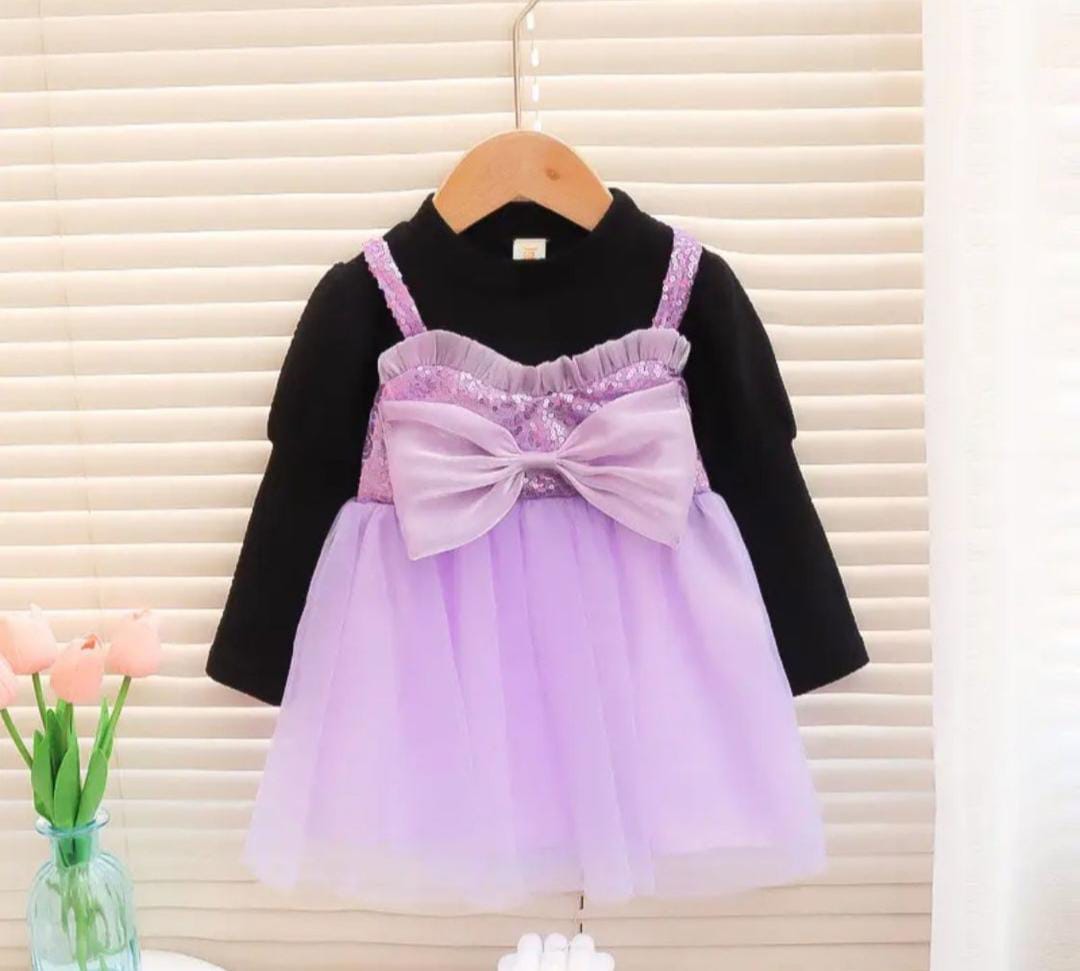 Terom-Cute Purple Princess Party Dress with Large Bow