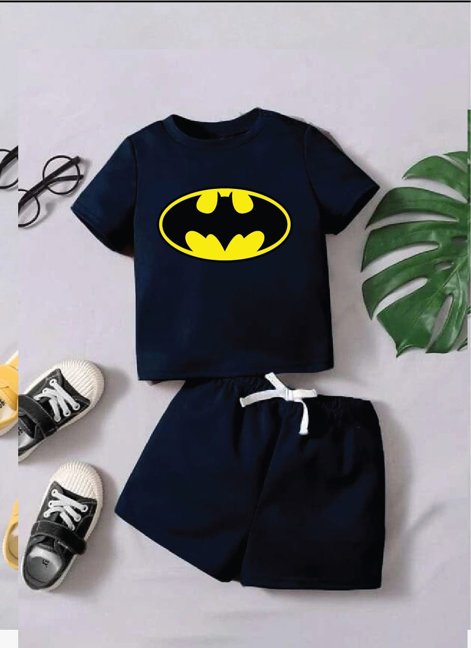 Terom-Batman Shirt Set-Blue