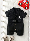 Terom-Little Boy Jumpsuit With Belt-Black