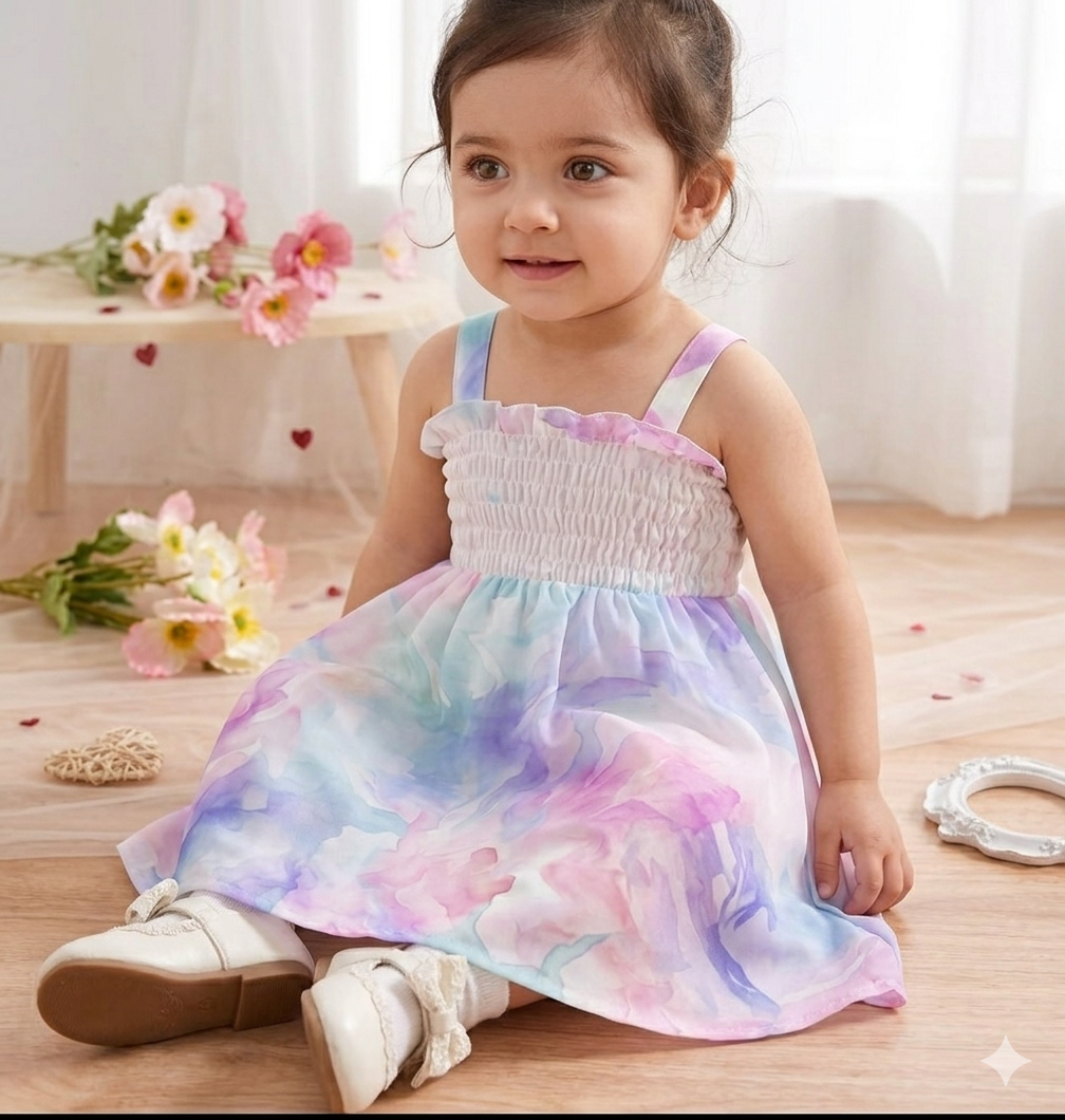 Terom-Fairytale Sky Tiered Summer Dress