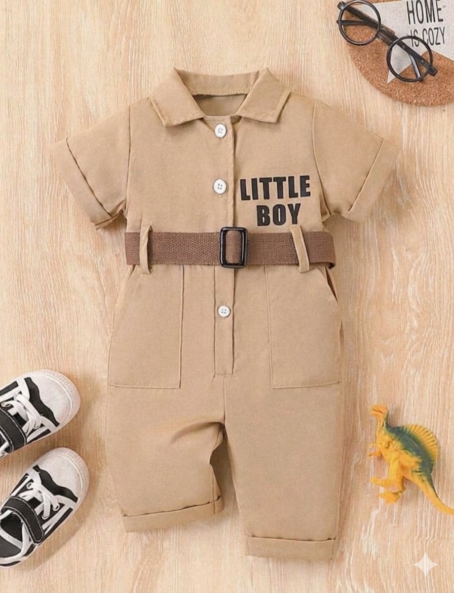 Terom-Little Boy Jumpsuit-Brown