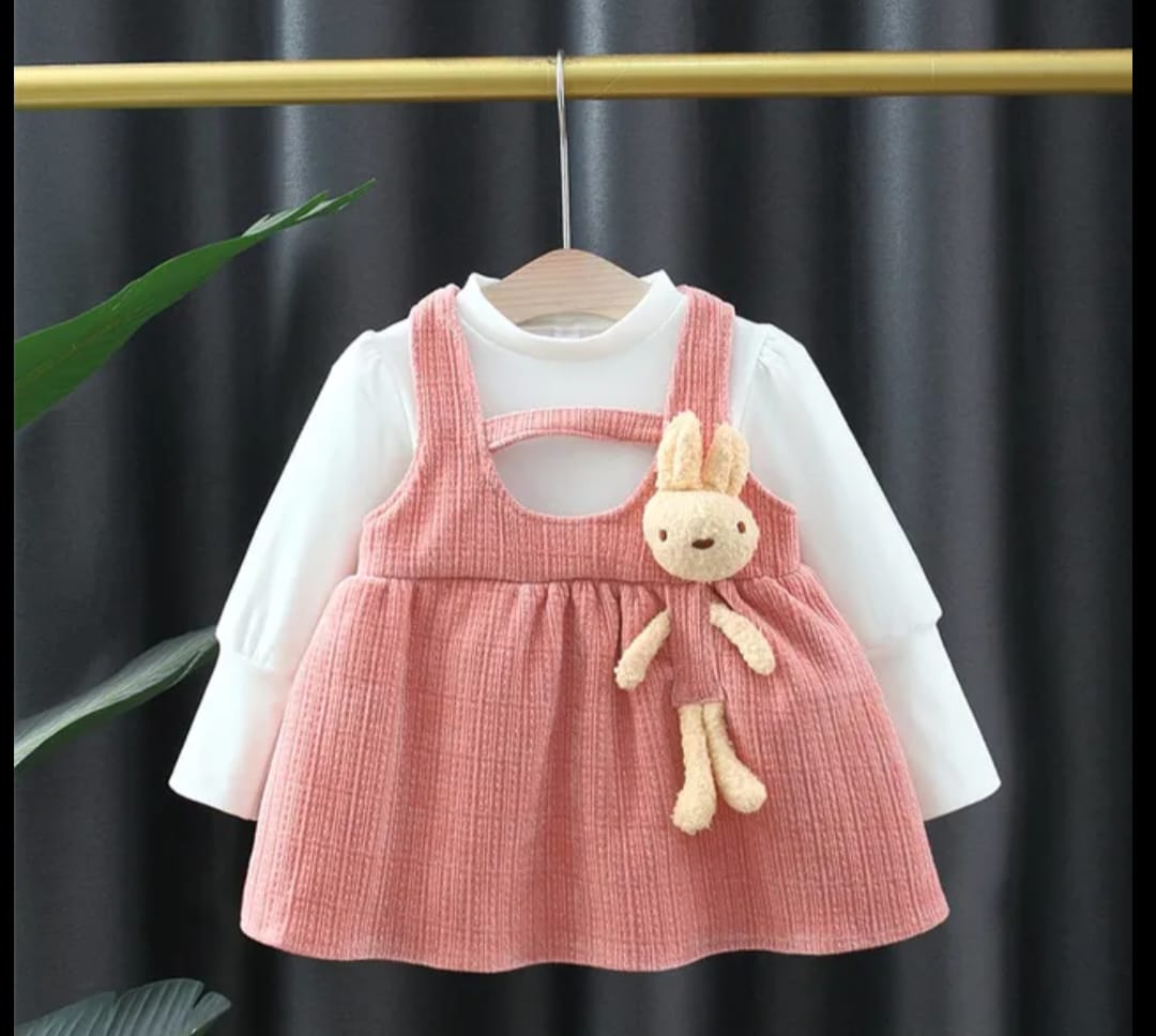 Terom-Baby Girls Stylish Dress with Cute Bunny Doll
